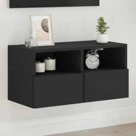 Mueble de TV de pared madera de ingeniería negro 60x30x30 cm von , TV-Möbel - Ref: Foro24-836856, Preis: 44,13 €, Rabatt: %