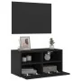 Mueble de TV de pared madera de ingeniería negro 60x30x30 cm by , TV Furniture - Ref: Foro24-836856, Price: 44,13 €, Discount: %