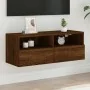 Mueble de pared TV madera ingeniería marrón roble 80x30x30 cm by , TV Furniture - Ref: Foro24-836880, Price: 46,46 €, Discoun...
