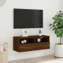 Mueble de pared TV madera ingeniería marrón roble 80x30x30 cm by , TV Furniture - Ref: Foro24-836880, Price: 46,46 €, Discoun...