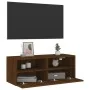Mueble de pared TV madera ingeniería marrón roble 80x30x30 cm by , TV Furniture - Ref: Foro24-836880, Price: 46,46 €, Discoun...