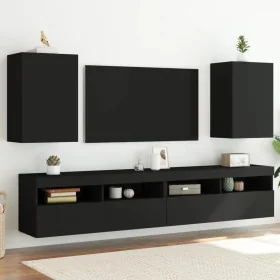 Muebles TV de pared 2 uds madera ingeniería negro 40,5x30x60 cm by , TV Furniture - Ref: Foro24-836913, Price: 71,75 €, Disco...