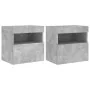 Muebles TV de pared luces LED 2 uds gris hormigón 40x30x40 cm von , TV-Möbel - Ref: Foro24-837176, Preis: 62,22 €, Rabatt: %