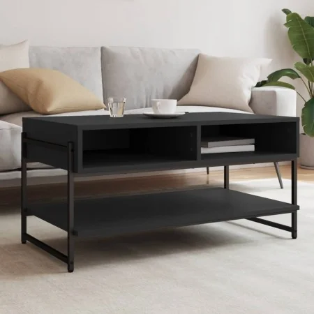Mesa de centro madera contrachapada negro 90x50x45 cm de , Mesas de centro - Ref: Foro24-838968, Precio: 51,39 €, Descuento: %