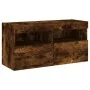 Mueble de TV de pared con luces LED roble ahumado 80x30x40 cm von , TV-Möbel - Ref: Foro24-837205, Preis: 66,91 €, Rabatt: %