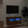 Mueble de TV de pared con luces LED roble ahumado 80x30x40 cm von , TV-Möbel - Ref: Foro24-837205, Preis: 66,91 €, Rabatt: %