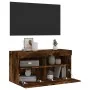 Mueble de TV de pared con luces LED roble ahumado 80x30x40 cm von , TV-Möbel - Ref: Foro24-837205, Preis: 66,91 €, Rabatt: %