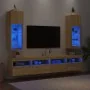 Muebles de TV con luces LED 2 uds roble Sonoma 30,5x30x90 cm de , Muebles TV - Ref: Foro24-837006, Precio: 114,18 €, Descuent...