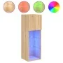 Muebles de TV con luces LED 2 uds roble Sonoma 30,5x30x90 cm de , Muebles TV - Ref: Foro24-837006, Precio: 114,18 €, Descuent...