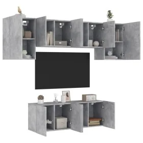 Muebles de TV de pared 6 pzas madera ingeniería gris hormigón von , TV-Möbel - Ref: Foro24-3216442, Preis: 196,14 €, Rabatt: %