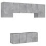 Muebles de TV de pared 6 pzas madera ingeniería gris hormigón von , TV-Möbel - Ref: Foro24-3216442, Preis: 196,14 €, Rabatt: %