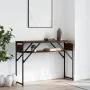 Mesa consola estante madera ingeniería marrón roble 105x30x75cm by , Side tables - Ref: Foro24-837796, Price: 46,45 €, Discou...