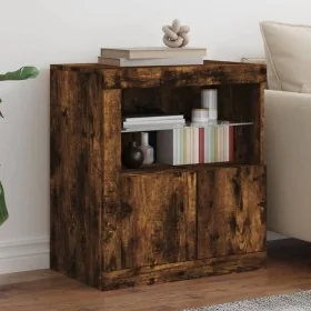 Aparador con luces LED roble ahumado 60,5x37x67 cm von , Sideboards - Ref: Foro24-836620, Preis: 86,26 €, Rabatt: %