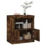 Aparador con luces LED roble ahumado 60,5x37x67 cm by , Sideboards - Ref: Foro24-836620, Price: 86,26 €, Discount: %