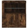 Aparador con luces LED roble ahumado 60,5x37x67 cm by , Sideboards - Ref: Foro24-836620, Price: 86,26 €, Discount: %