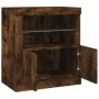 Aparador con luces LED roble ahumado 60,5x37x67 cm by , Sideboards - Ref: Foro24-836620, Price: 86,26 €, Discount: %