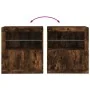 Aparador con luces LED roble ahumado 60,5x37x67 cm by , Sideboards - Ref: Foro24-836620, Price: 86,26 €, Discount: %