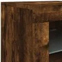 Aparador con luces LED roble ahumado 60,5x37x67 cm by , Sideboards - Ref: Foro24-836620, Price: 86,26 €, Discount: %