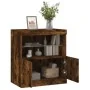 Aparador con luces LED roble ahumado 60x37x67 cm by , Sideboards - Ref: Foro24-836655, Price: 61,59 €, Discount: %