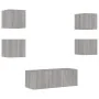 Muebles TV pared con LED 6 pzas madera ingeniería gris Sonoma von , TV-Möbel - Ref: Foro24-3216816, Preis: 179,14 €, Rabatt: %