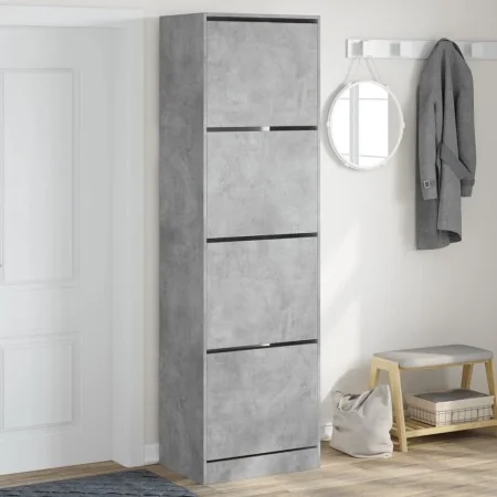 Mueble zapatero 4 cajones abatibles gris hormigón 60x42x204 cm von , Schuhregale und Schuhorganisatoren - Ref: Foro24-3214395...