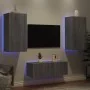 Muebles TV pared con LED 4 pzas madera ingeniería gris Sonoma von , TV-Möbel - Ref: Foro24-3216823, Preis: 188,83 €, Rabatt: %
