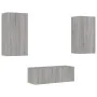 Muebles TV pared con LED 4 pzas madera ingeniería gris Sonoma von , TV-Möbel - Ref: Foro24-3216823, Preis: 188,83 €, Rabatt: %