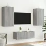 Muebles TV pared con LED 4 pzas madera ingeniería gris Sonoma von , TV-Möbel - Ref: Foro24-3216823, Preis: 188,83 €, Rabatt: %