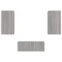 Muebles TV pared con LED 4 pzas madera ingeniería gris Sonoma von , TV-Möbel - Ref: Foro24-3216823, Preis: 188,83 €, Rabatt: %