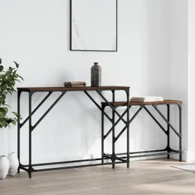 Mesas consola apilables 2 pzas madera ingeniería marrón roble by , Side tables - Ref: Foro24-837806, Price: 45,11 €, Discount: %