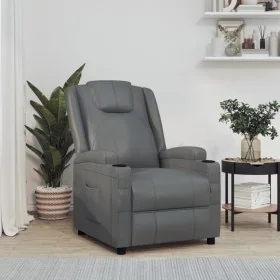 Sillón reclinable de cuero sintético gris antracita by , Armchairs - Ref: Foro24-348416, Price: 196,71 €, Discount: %