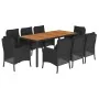 Set de comedor de jardín 9 pzas y cojines ratán sintético negro by , Garden sets - Ref: Foro24-3211871, Price: 992,62 €, Disc...