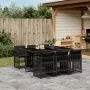 Set de comedor de jardín 7 pzas y cojines ratán sintético negro de , Conjuntos de jardín - Ref: Foro24-3210907, Precio: 459,3...