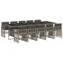 Set de comedor de jardín 11 pzas y cojines ratán sintético gris by , Garden sets - Ref: Foro24-3210932, Price: 834,16 €, Disc...