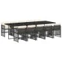 Set de comedor jardín 11 pzas con cojines ratán sintético negro von , Gartensets - Ref: Foro24-3210930, Preis: 802,12 €, Raba...