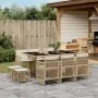 Set comedor de jardín 11 pzas con cojines ratán sintético beige de , Conjuntos de jardín - Ref: Foro24-3210970, Precio: 558,6...