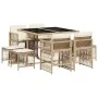 Set comedor de jardín 9 pzas con cojines ratán sintético beige von , Gartensets - Ref: Foro24-3210958, Preis: 404,38 €, Rabat...