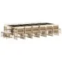 Set comedor de jardín 17 pzas con cojines ratán sintético beige by , Garden sets - Ref: Foro24-3211006, Price: 1,00 €, Discou...