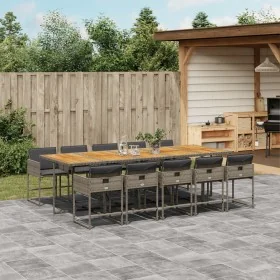 Set de comedor de jardín 11 pzas y cojines ratán sintético gris by , Garden sets - Ref: Foro24-3211298, Price: 871,07 €, Disc...