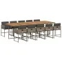 Set de comedor de jardín 11 pzas y cojines ratán sintético gris von , Gartensets - Ref: Foro24-3211298, Preis: 874,35 €, Raba...