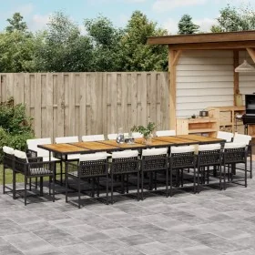 Set de muebles jardín 17 pzas con cojines ratán sintético negro by , Garden sets - Ref: Foro24-3211611, Price: 1,00 €, Discou...