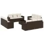 Set de sofás de jardín con cojines 13 piezas ratán PE marrón by , Modular outdoor sofas - Ref: Foro24-3251120, Price: 964,07 ...
