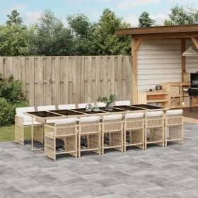 Set comedor de jardín con cojines 13 pzas ratán sintético beige by , Garden sets - Ref: Foro24-3211666, Price: 1,00 €, Discou...