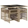 Set comedor de jardín 5 pzas con cojines ratán sintético beige by , Garden sets - Ref: Foro24-3211618, Price: 323,55 €, Disco...