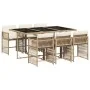 Set comedor de jardín 7 pzas con cojines ratán sintético beige by , Garden sets - Ref: Foro24-3211630, Price: 483,85 €, Disco...