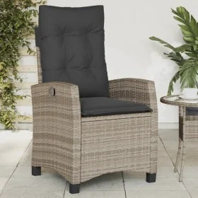 Sillón reclinable de jardín con cojines ratán sintético gris by , Garden chairs - Ref: Foro24-365211, Price: 159,89 €, Discou...