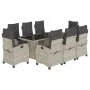 Set comedor de jardín 9 pzas cojines ratán sintético gris claro by , Garden sets - Ref: Foro24-3212699, Price: 1,00 €, Discou...