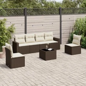 Juego de sofás de jardín 7 piezas con cojines ratán PE marrón by , Modular outdoor sofas - Ref: Foro24-3251160, Price: 418,20...