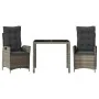 Set comedor de jardín 3 piezas con cojines ratán sintético gris von , Gartensets - Ref: Foro24-3213326, Preis: 388,00 €, Raba...