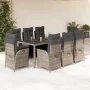 Set comedor jardín 9 pzas y cojines ratán sintético gris von , Gartensets - Ref: Foro24-3213083, Preis: 1,00 €, Rabatt: %